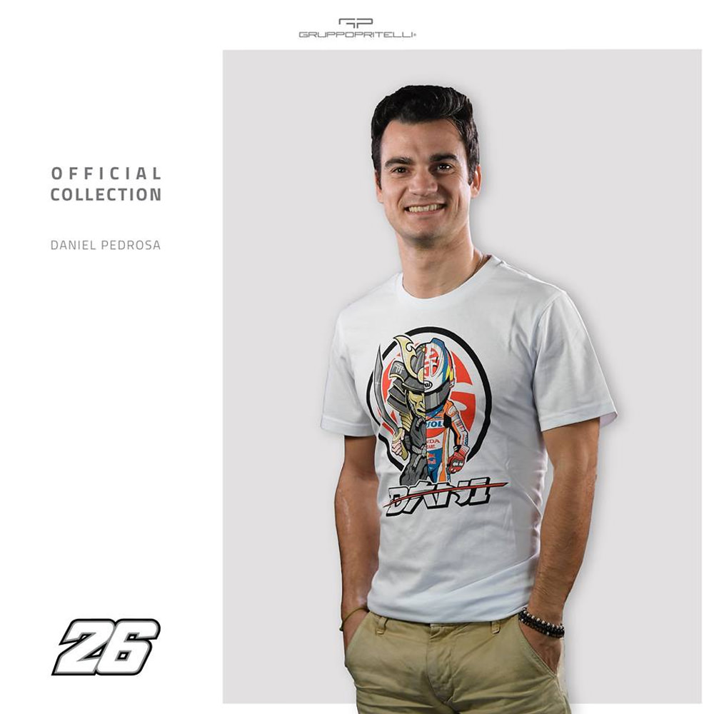 Dani Pedrosa wearing t-shirt from the official collection